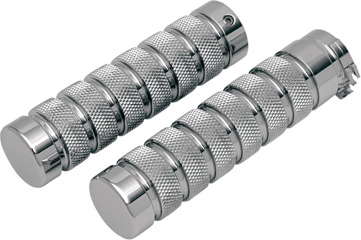 Accutronix Elite Chrome Billet Grips Knurled-Notch GR100-KNC Pair