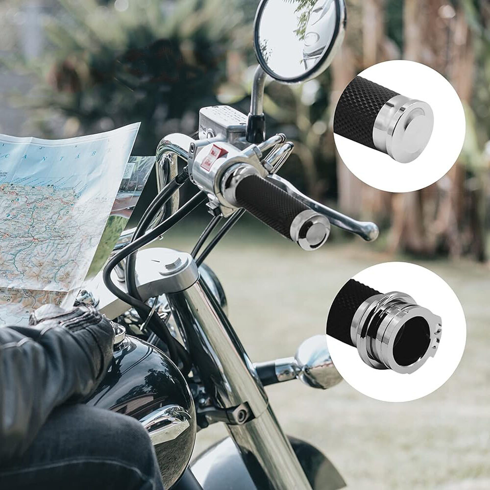 Motorcycle 1″ Hand Grips 26mm Handlebar Grips For Harley Honda Suzuki Kawasaki
