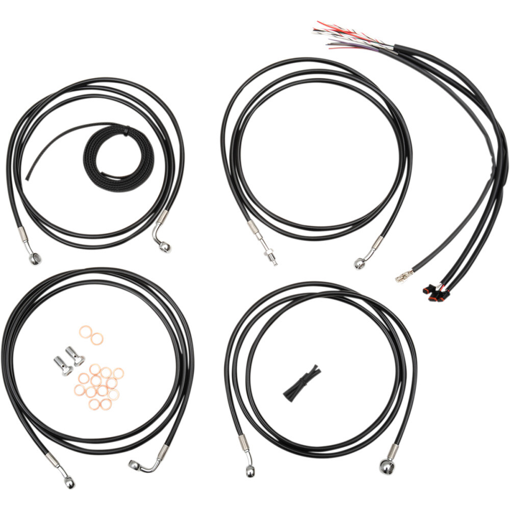 LA Choppers Complete Vinyl Braided Handlebar Cable/Brake Line Kit LA-8052KT2-16B