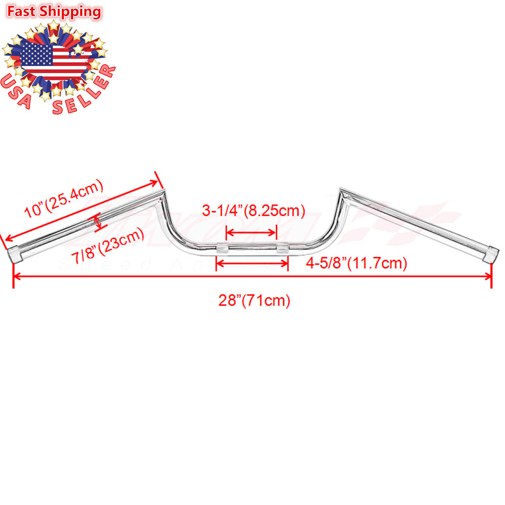 Motorcycle 7/8″ Diameter Clubman Universal Handlebars Bars Rise For Cafe Racer