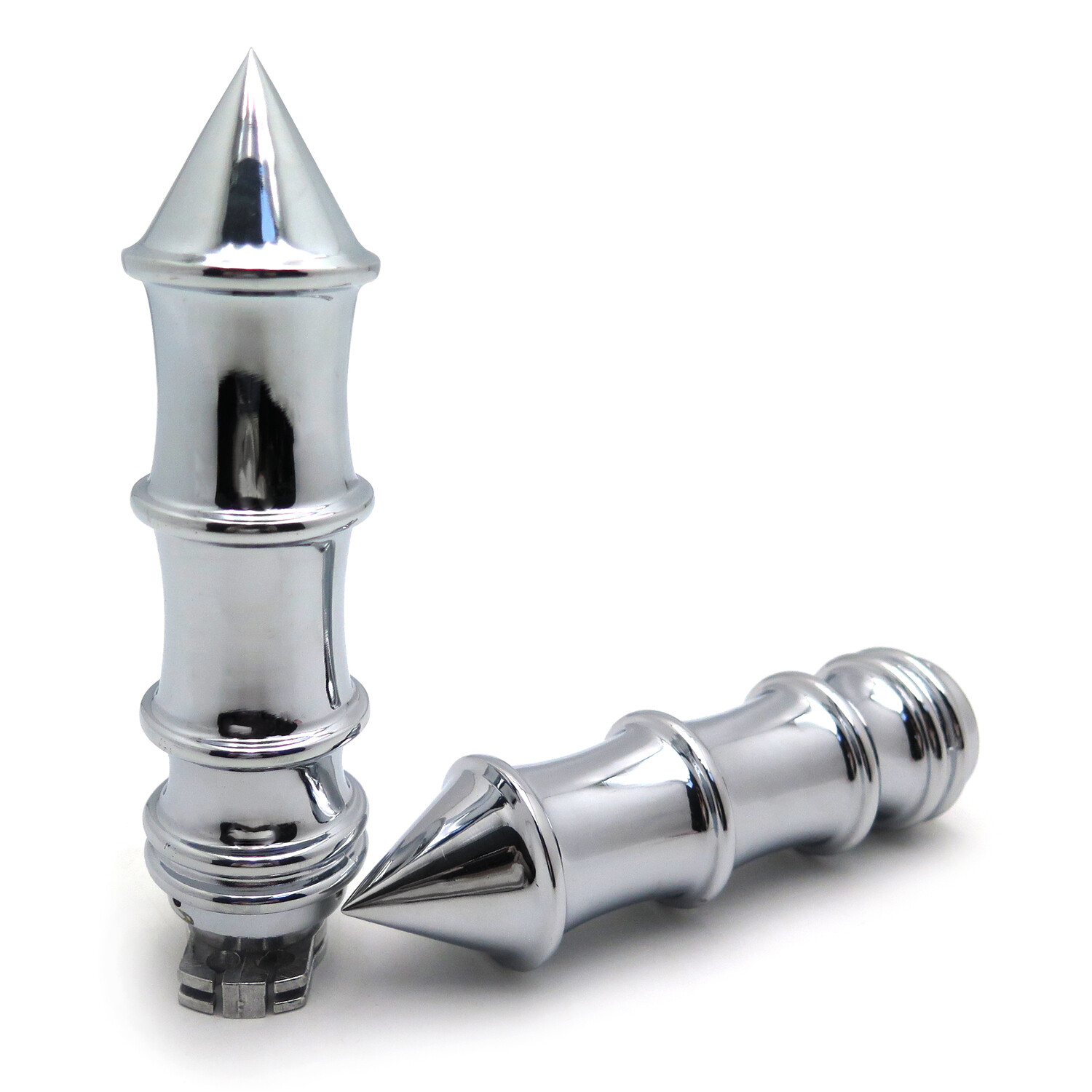 Chrome Skeleton Spike 22mm 7/8″ Hand Grips For Motorcycles w/ 22mm handlebars