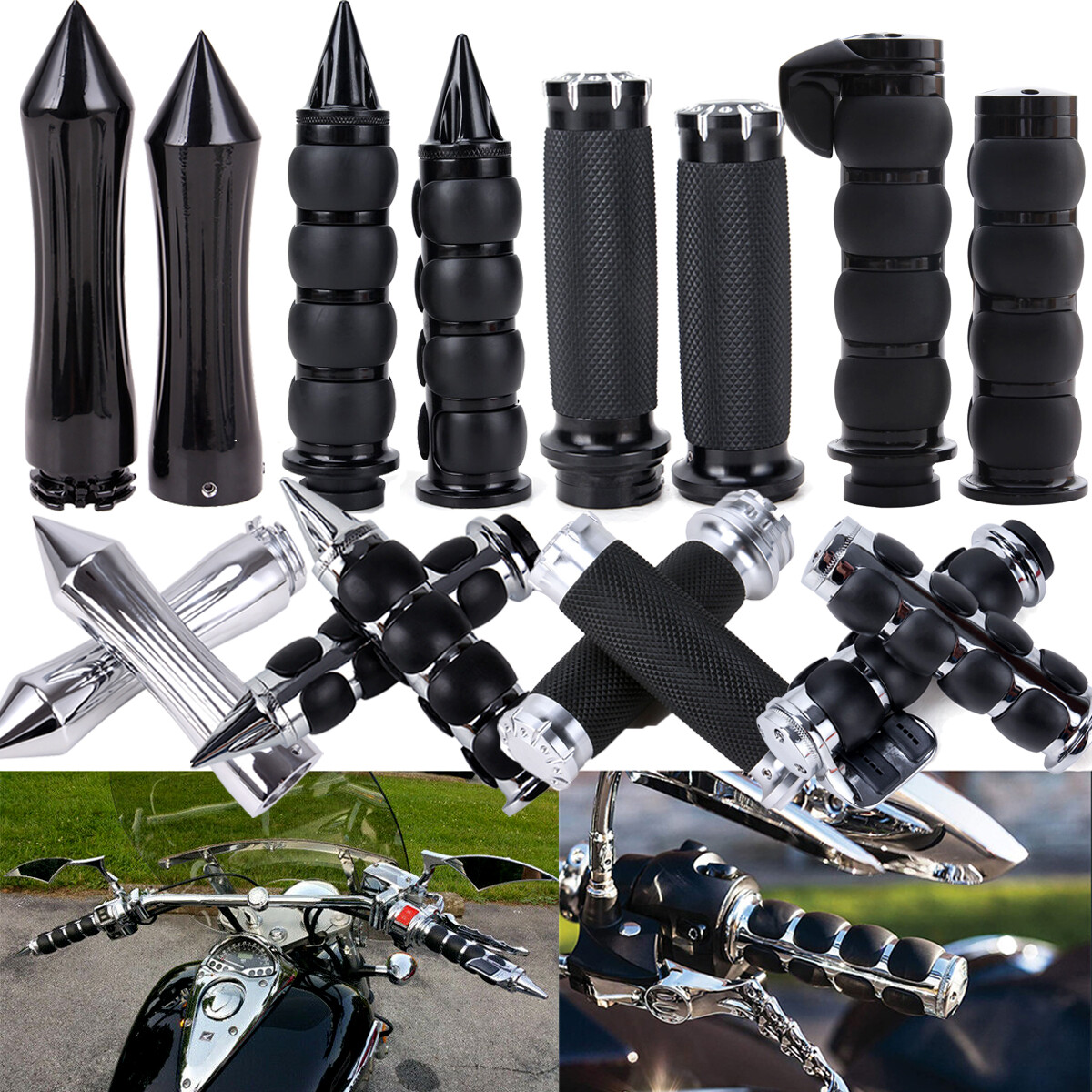 1” Inch Motorcycle Handle Bar Hand Grips for Harley Sportster Softail Road King