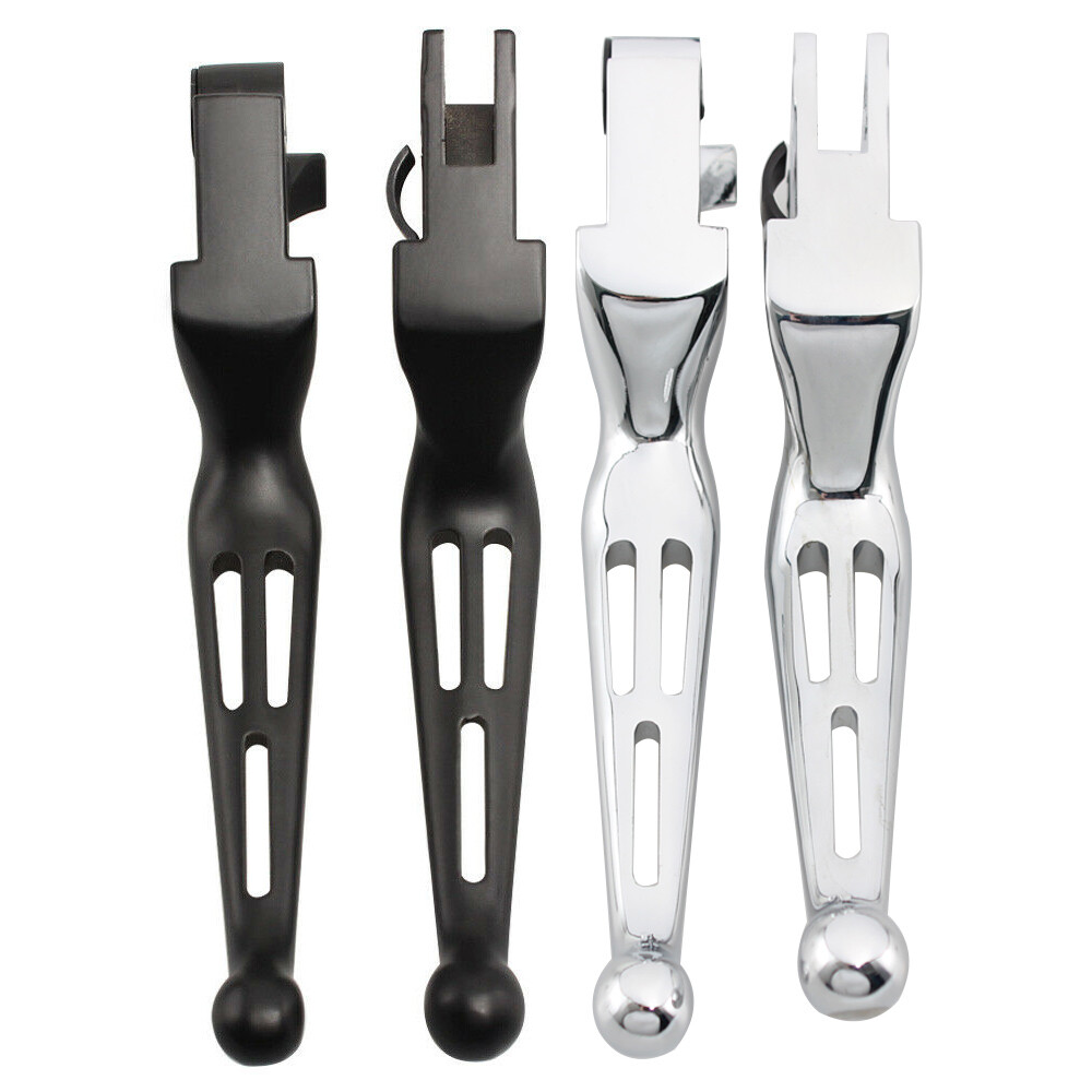 Wide Brake Clutch Lever Slotted Lever Black/Chrome Fit for Harley Davidson 96-17