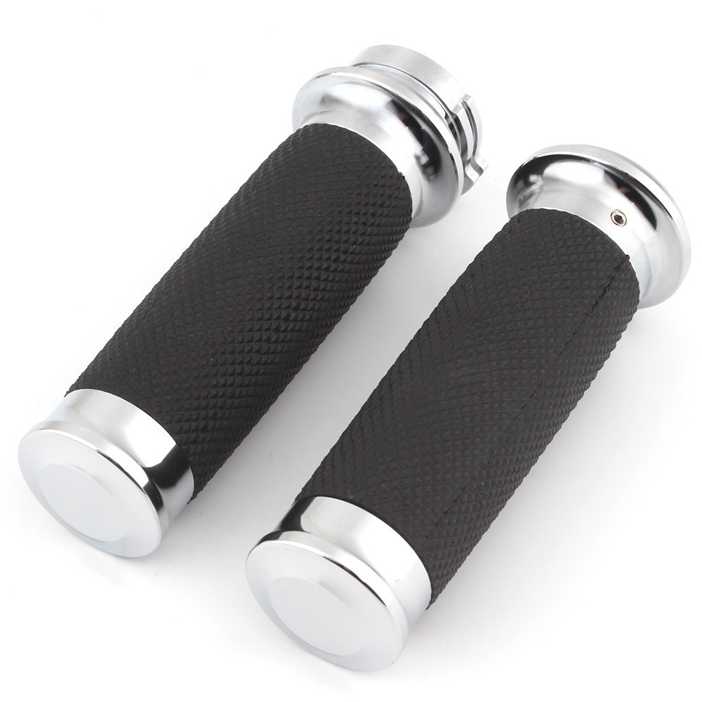Motorcycle Hand Grips 1″ 26mm Black Handlebar Grips For Harley Chopper Cruiser