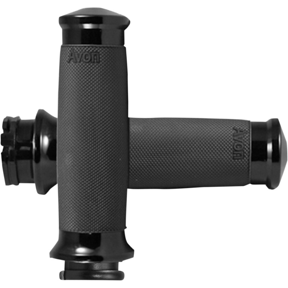 AVON Custom Contour Grips for H-D Motorcycles w/Cable Throttle (Anodized Black)