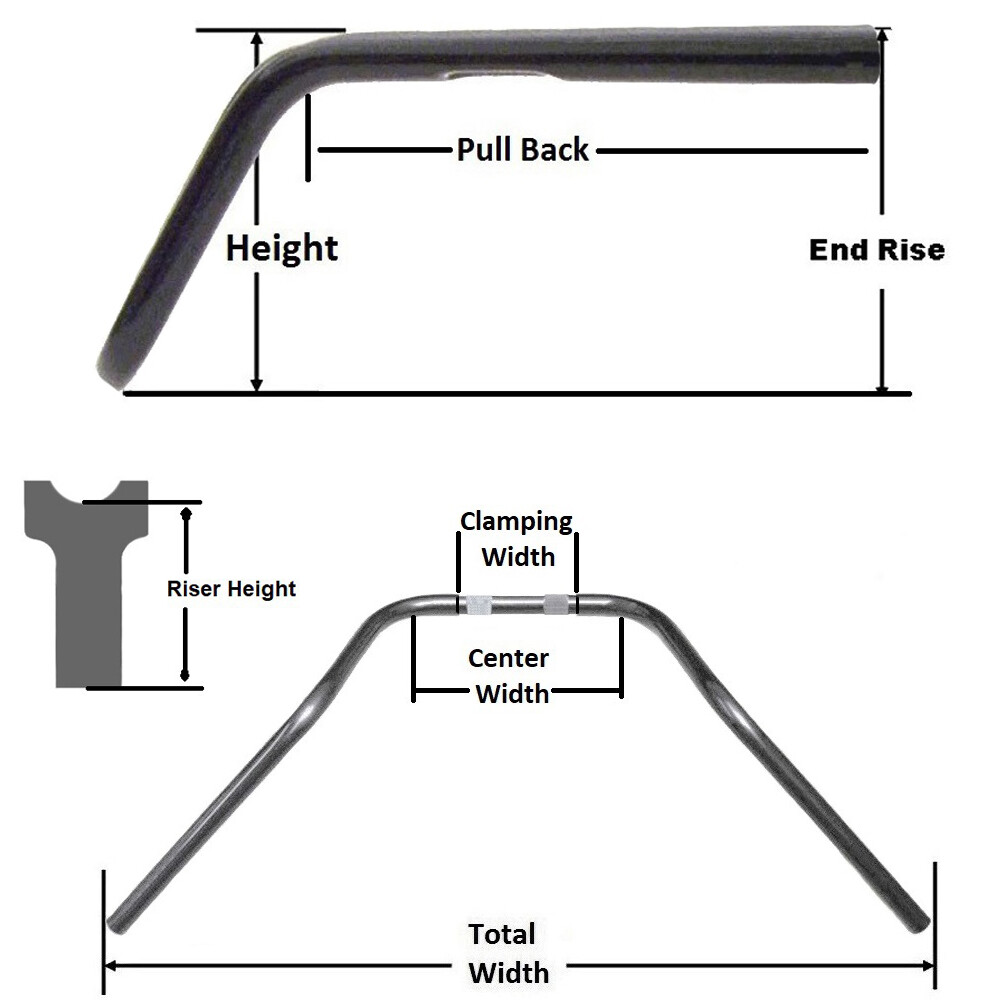 HCC 1 1/4″ Chrome 16″ Ape Hangers for Harley-Davidson