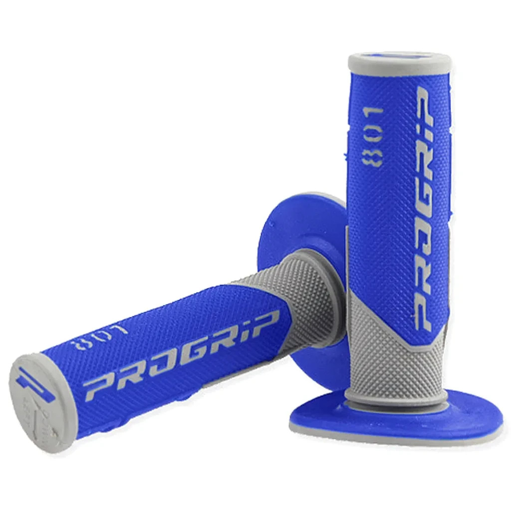 Progrip 801 Grips Half Waffle Soft Density Handlebar Grips (22-25mm) Grey Blue