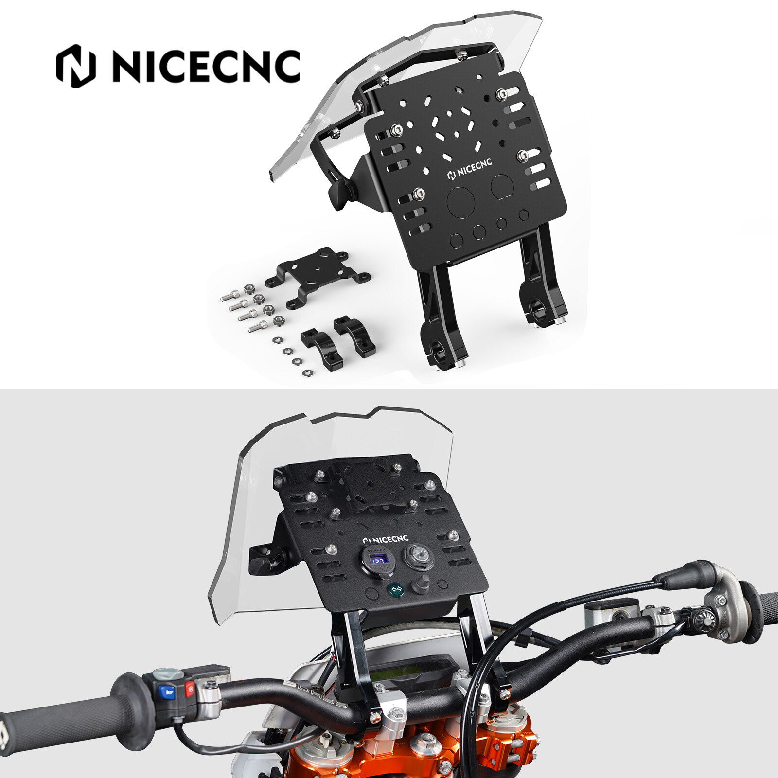 GPS Mount Bracket Kit For KTM 125-530 EXC EXC-F SX SX-F XC XC-F XC-W XCF-W 04-24