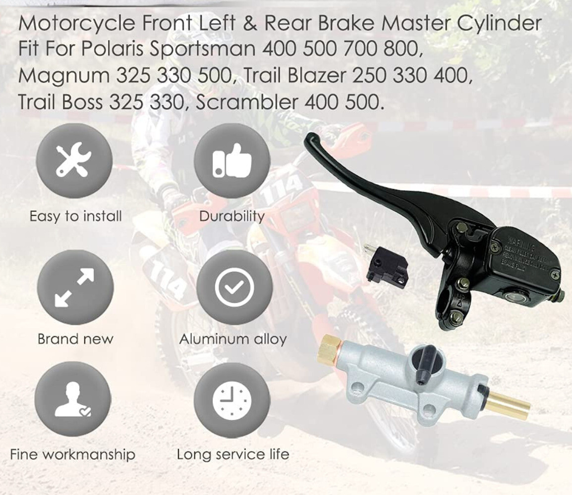 Front Left& Rear Brake Master Cylinder for Polaris Sportsman 335 400 450 500 600