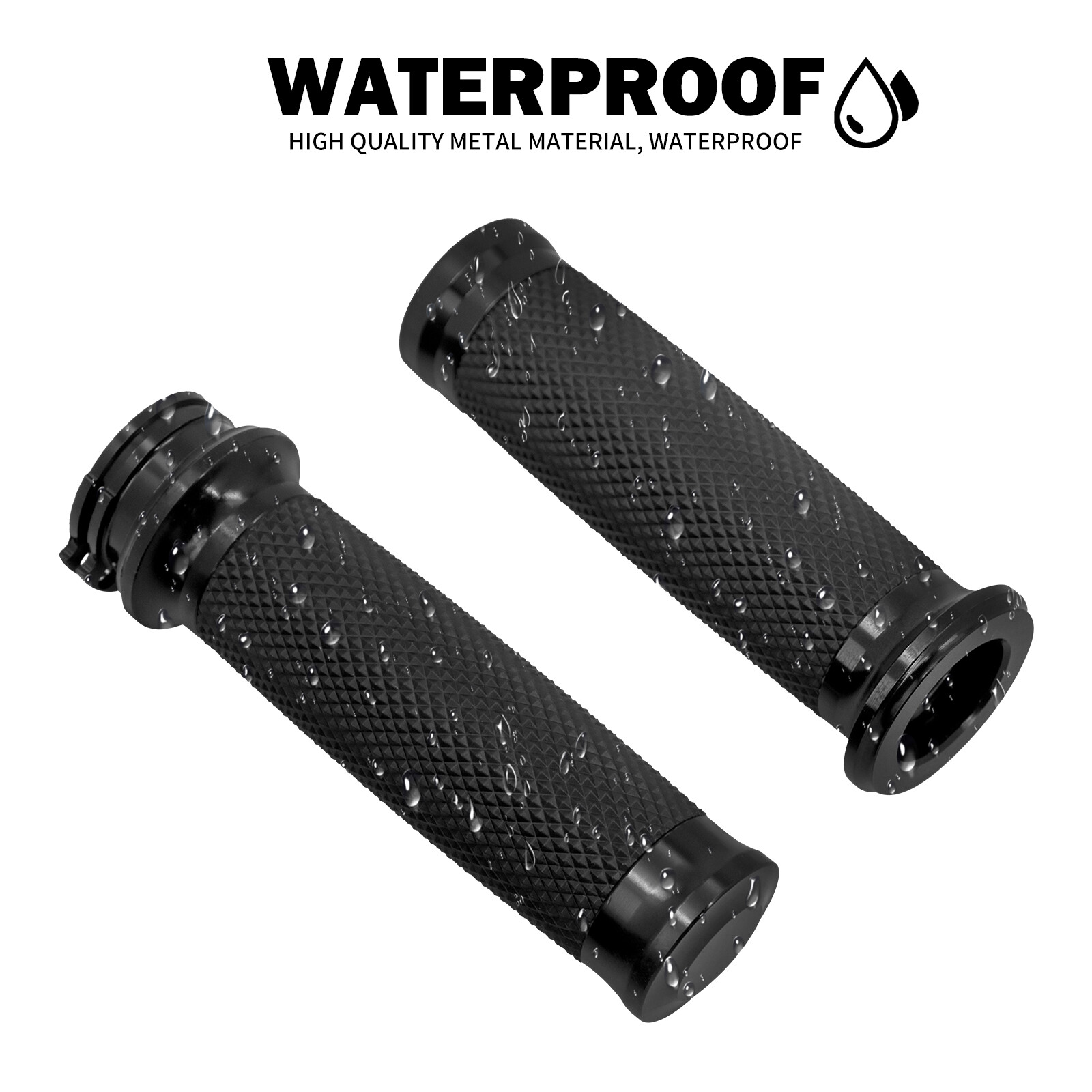 1″ Motorcycle Black Handlebar Hand Grips Fit For Harley Touring Softail Dyna