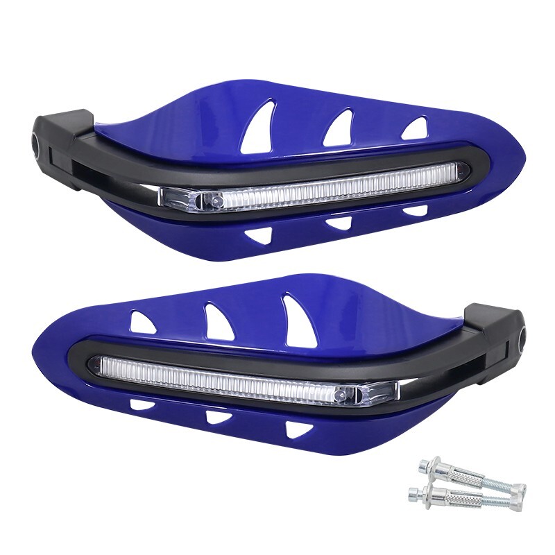Pair Motorcycle Hand Guards Protection Handlebar Hand Protector LED Lights ATV