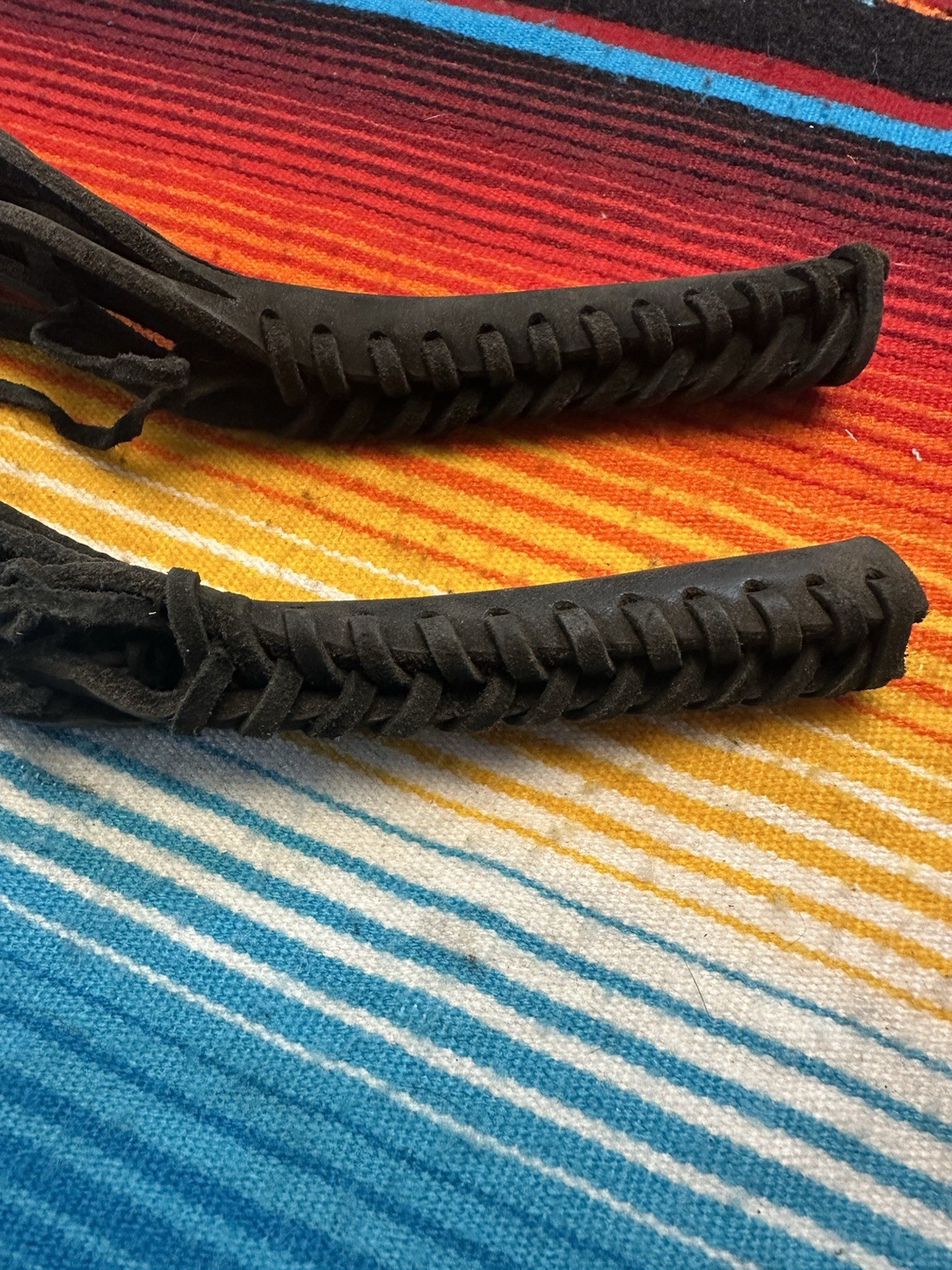 Harley Davidson Motorcycle Leather Handlebar Tassels Fringe Grip Lever Cover