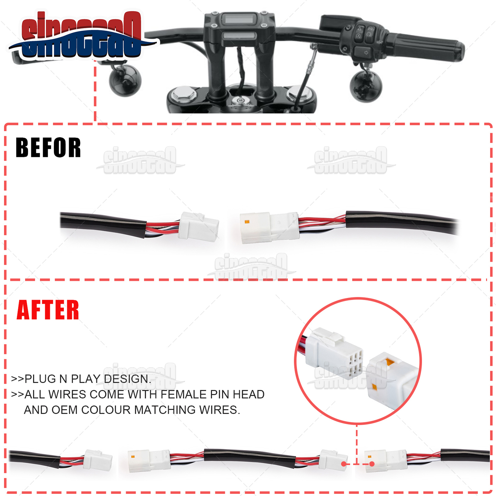 8/10/12/14/16/18″ TBW Handlebar Throttle By Wire Extension For Harley Touring