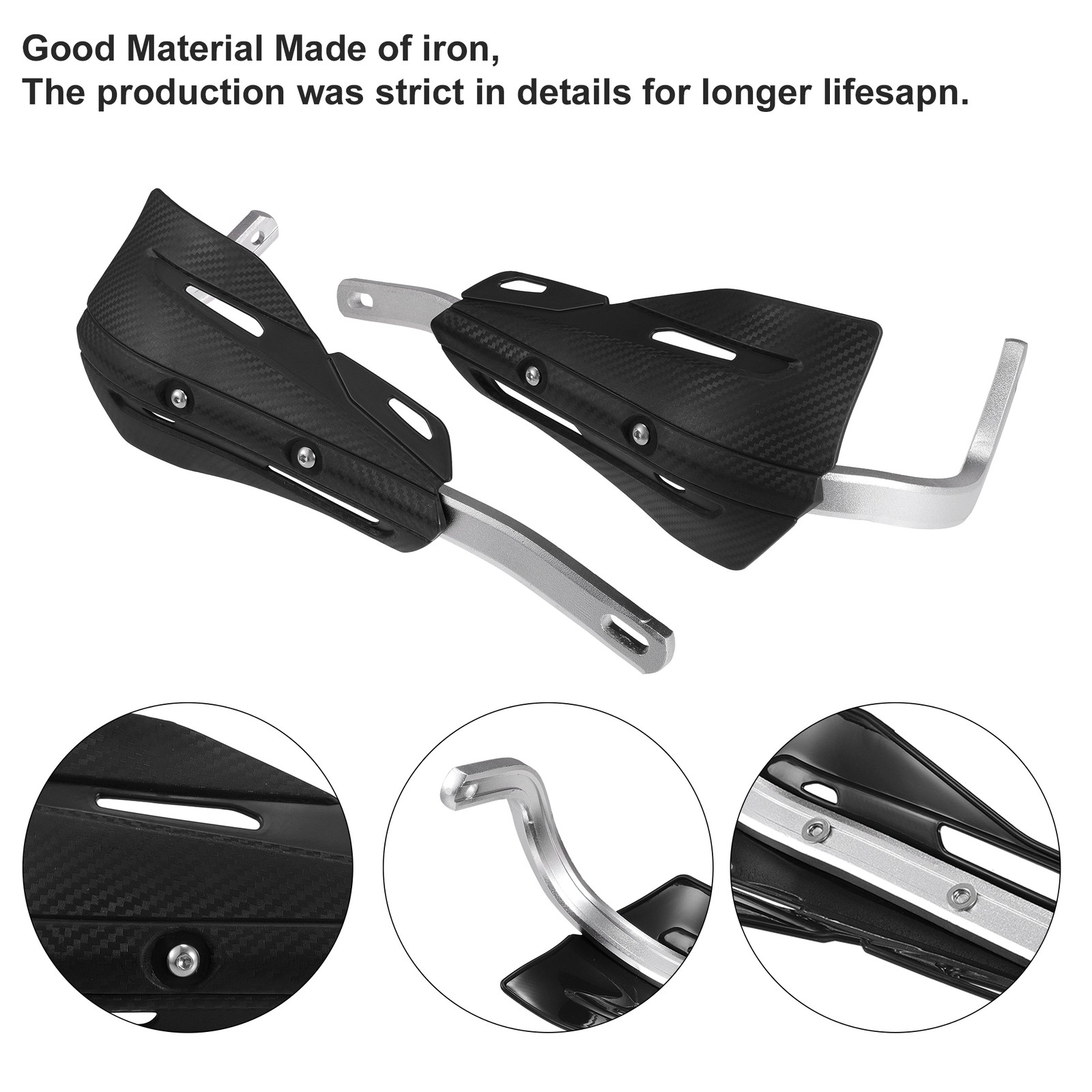 1 Set Black Off-road Motorcycle Aluminum Alloy Handlebars Plastic Handguards