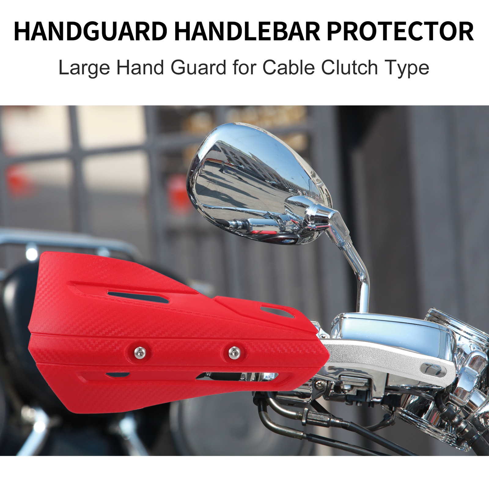 1 Set of Red Off-road Motorcycle Aluminum Alloy Handlebars Plastic Handguards