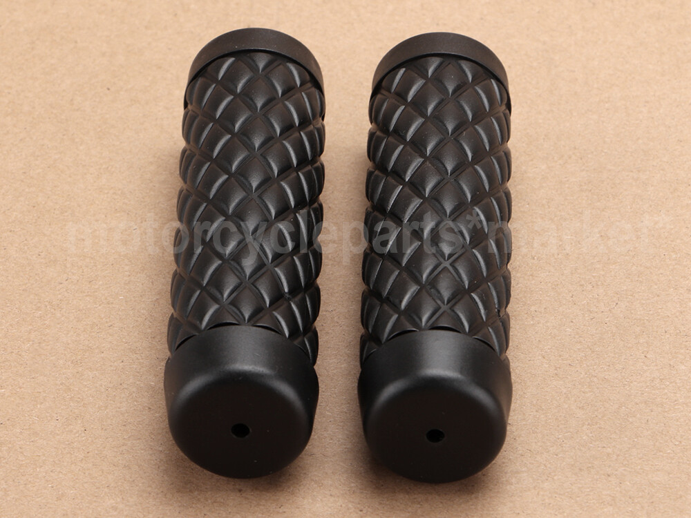 Pair 1″ Black Rubber TPV Torker Grips For Harley Dyna Softail Sportster 883 1200