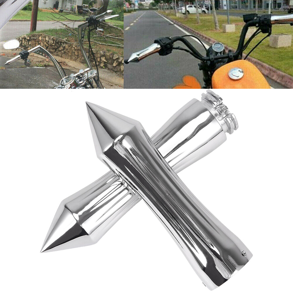 Chrome 25mm 1″ Billet Hand Grips Handlebar Motorcycle For Harley Chopper Bobber