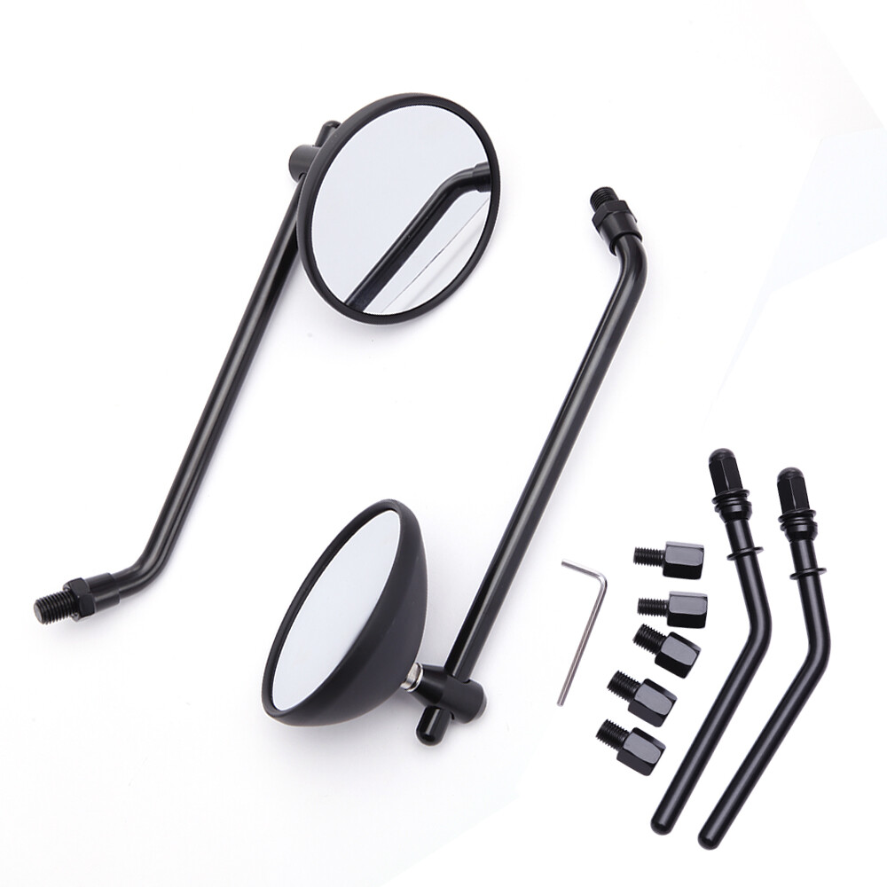 75mm Round Mirrors Long Stem For Triumph Bonneville T100 Scrambler Street Triple