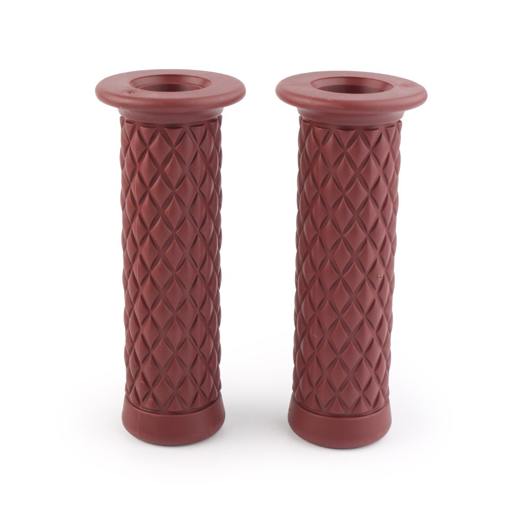 2pcs Universal 7/8″ 22.2mm Handlebar Rubber Hand Grips for Kawasaki Dark brown