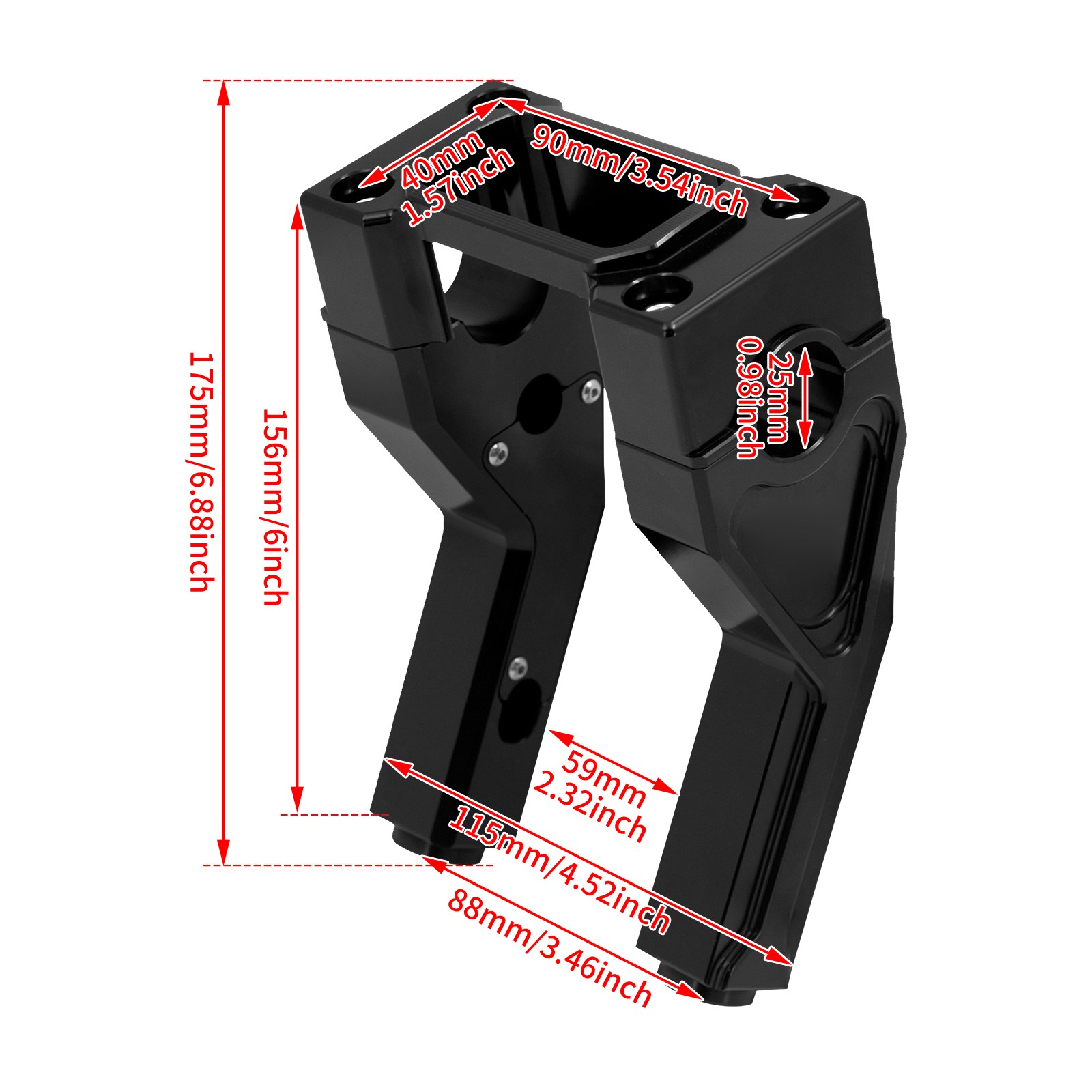 Black 6″ Riser Clamp Kit 1″ Handlebar fIT For Harley Low Rider ST FXST 2018-2023