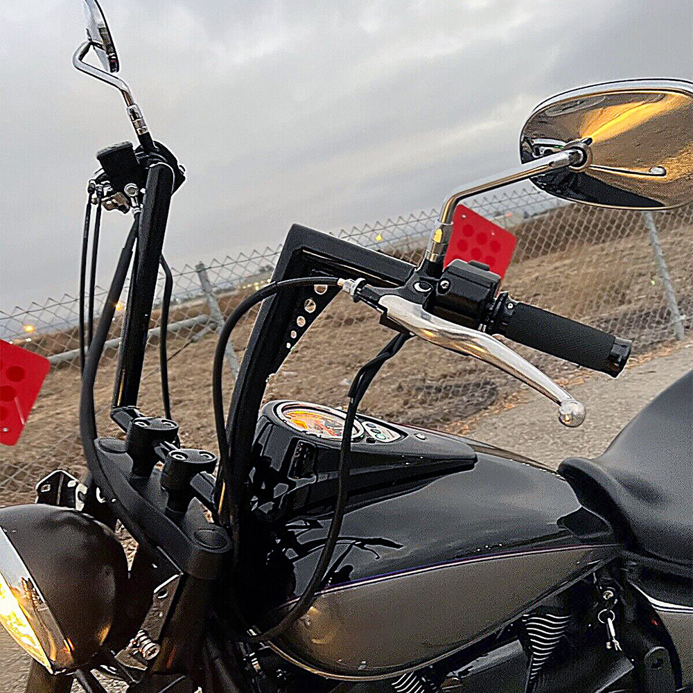 Rise 10” 12” 14” 16” Ape Hanger Handlebars For Harley Softail Sportster Dyna