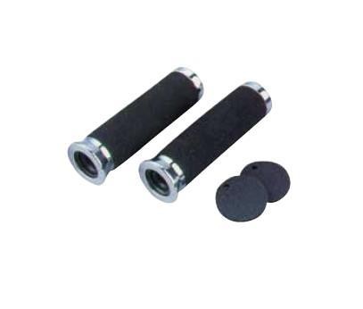 Emgo Chrome End Foam Grips – 7/8in. Bar Motorcycle Street Bike 42-90931 825234