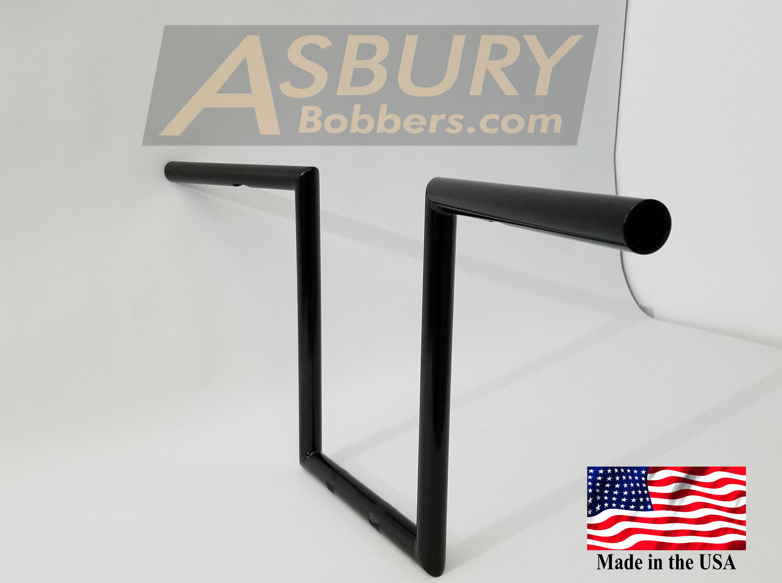 1″ Z Bars Wide Lane Spliters 12″ rise Gloss Black Handlebars
