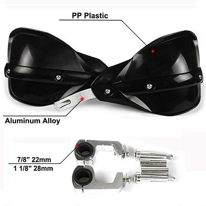 Black Hand Guards Universal For Handlebars Range 7/8″22mm 1 1/8″ 28mm Motorcycle