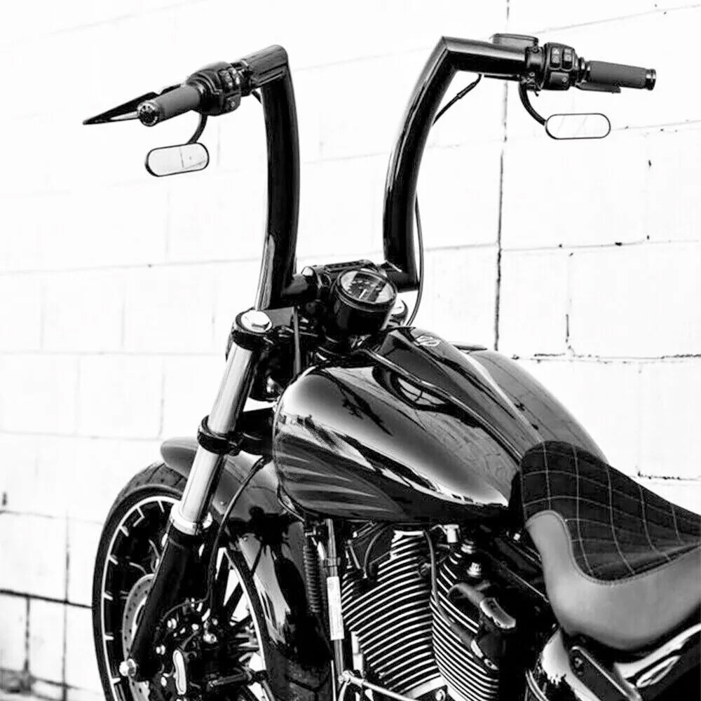 12″ BLACK DNA MONSTER APE HANGER 2 INCH FAT FITS FOR HARLEY DYNA XL HANDLEBARS