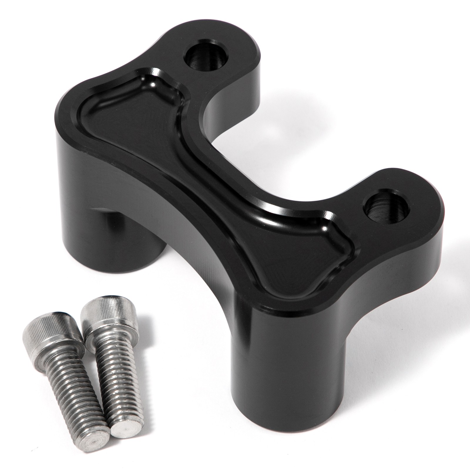 Anodized Black Handlebar Riser Clamp Adapter for Harley Touring Dyna Softail
