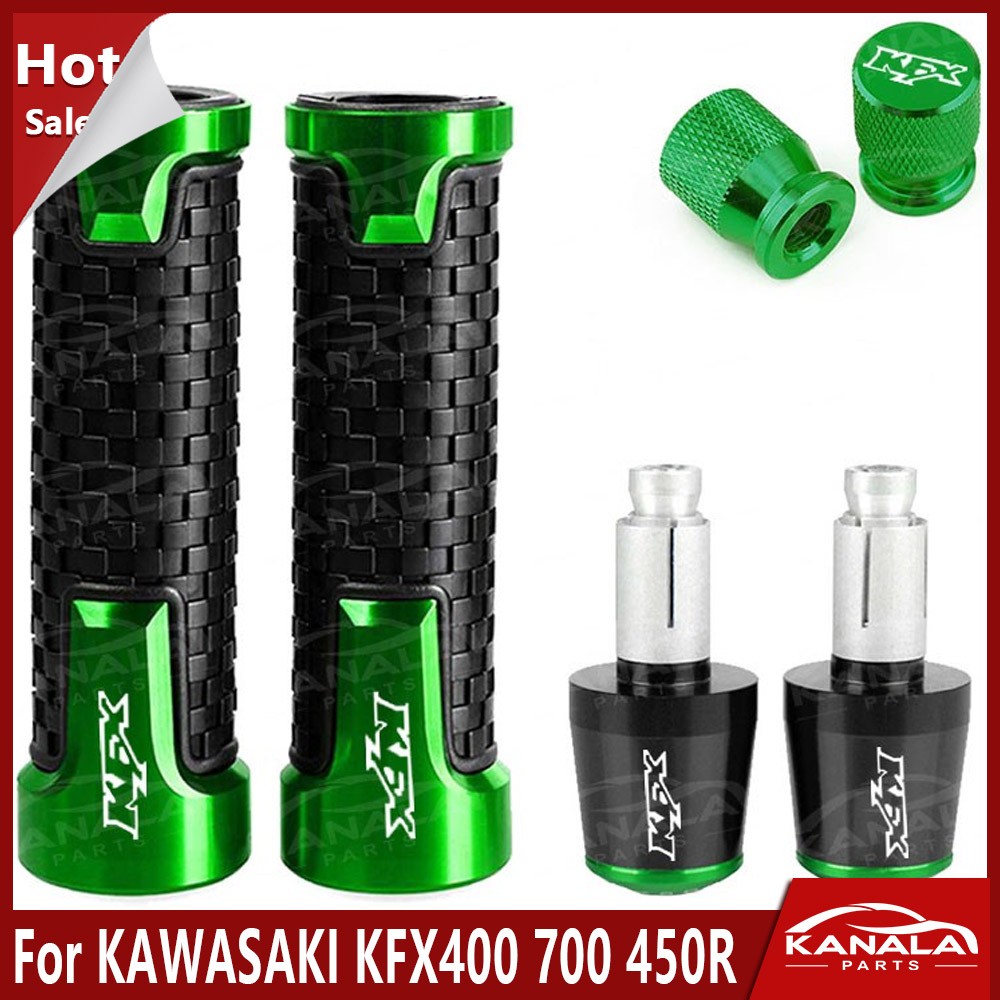 1Pair CNC Left Right Handlebar Grips grip Ends Plug For KAWASAKI KFX400 700 450R