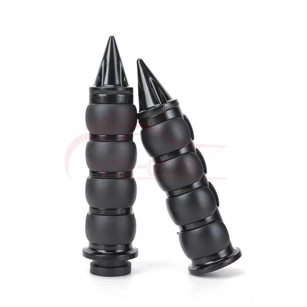 Black Cruiser Motorcycle 1″ Inch Spike Hand Grips Handlebar For Harley Davision