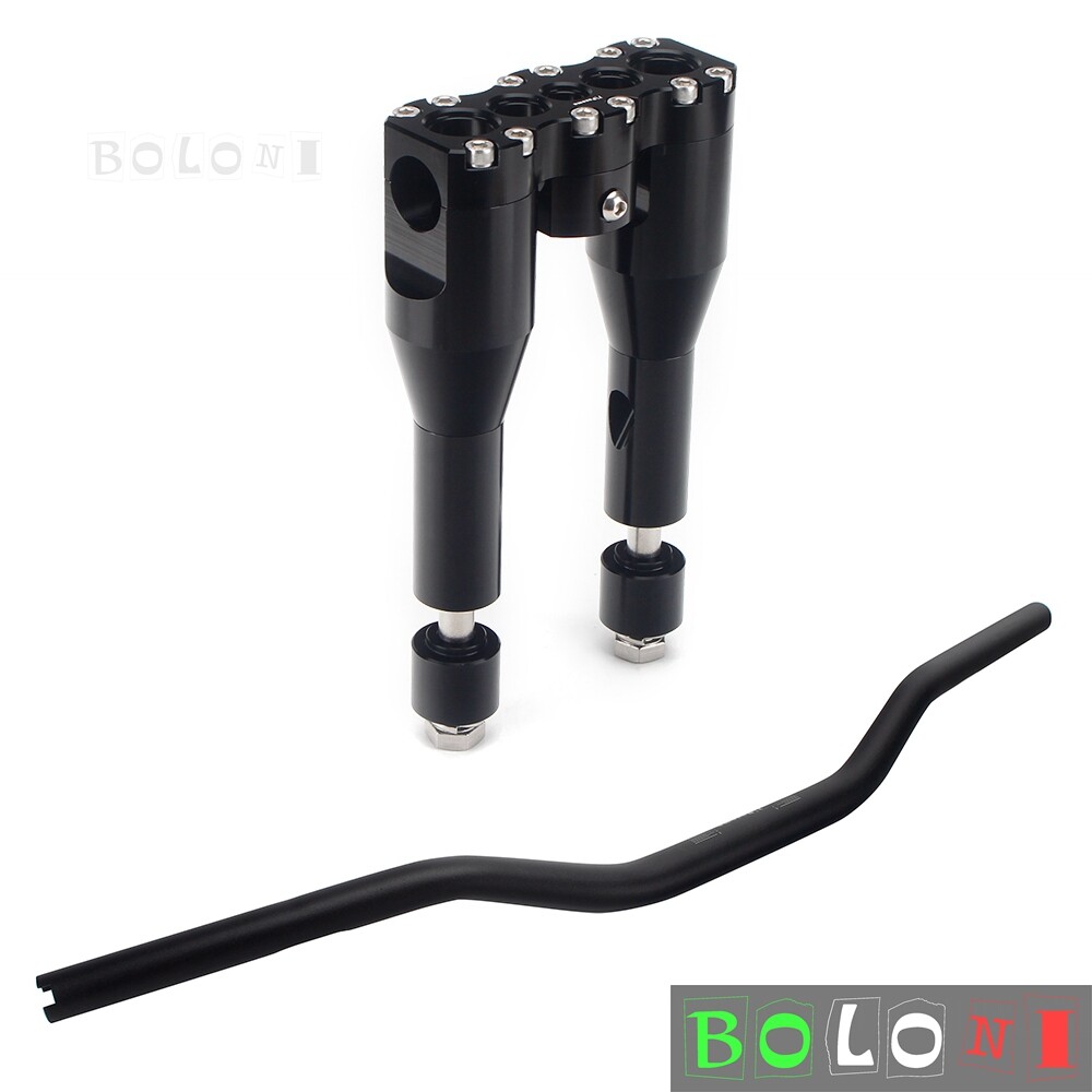 Handlebar Riser & 1-1/8″ Handlebar For Harley Dyna Softail Street Bob Sportster