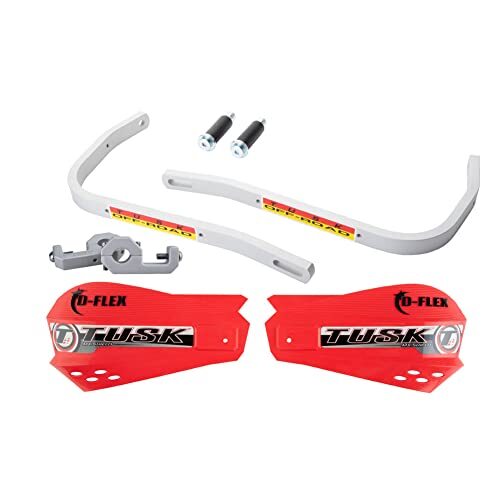 Tusk D-Flex Handguards with MX Shields Red 7/8″ Bar Mounts