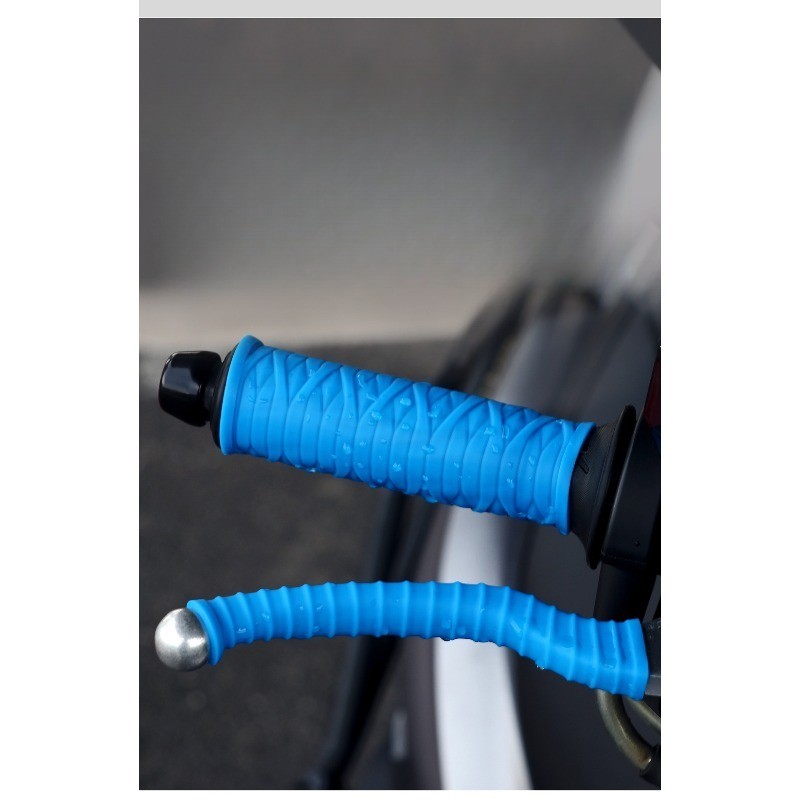 Motorcycle Bicycle Silicone Handlebar Grip & Brake Lever Cover Anti-Slip
