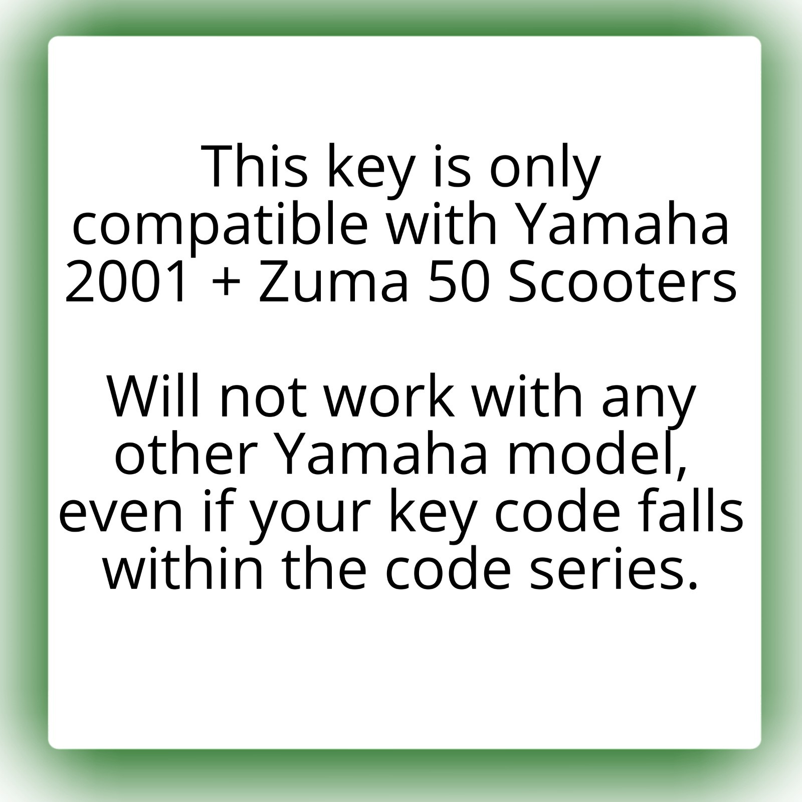 Yamaha Zuma 50 Scooter Keys 2001+ Replacement Key Cut to your Code B7001-B7250