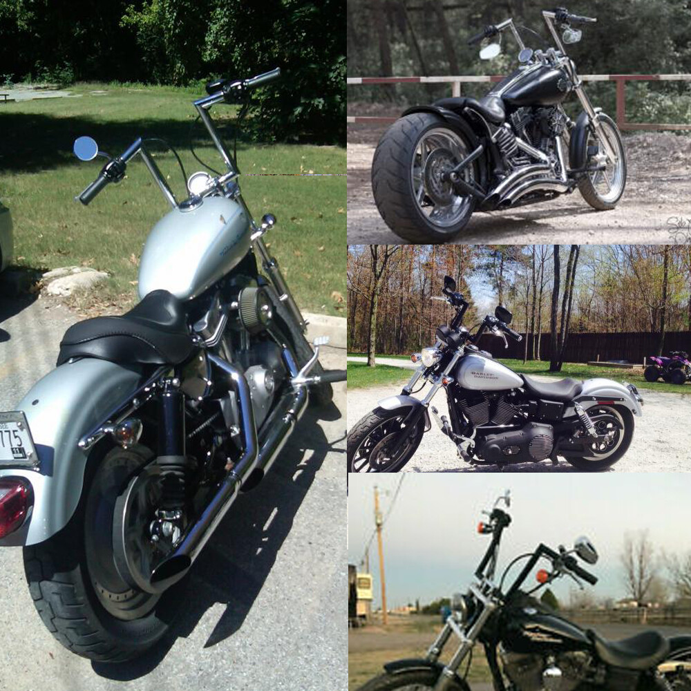 Motorcycle 1 inch 10-1/2″ Rise Hanger Handlebars Z-Bar Drag Bars for Harley DYNA