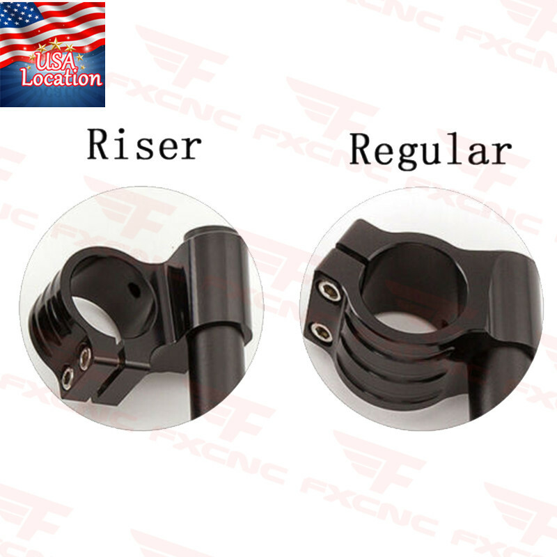 54mm Clip Ons Fork Handlebar Clamp CNC Handle Bars Tube 1in High Riser 10 Degree