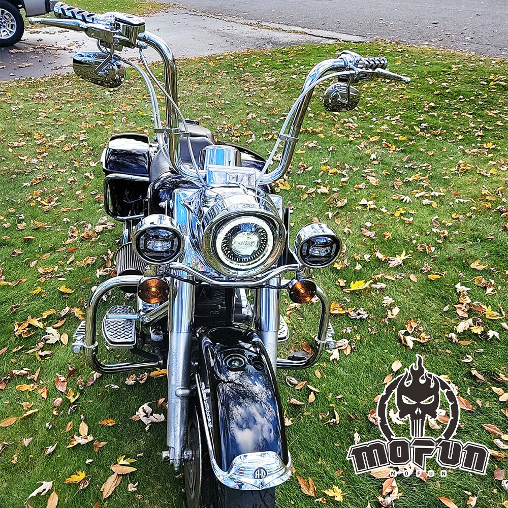 MOFUN 14″ Ape Hanger Handlebar Bar For Harley Road King Classic 1998-UP