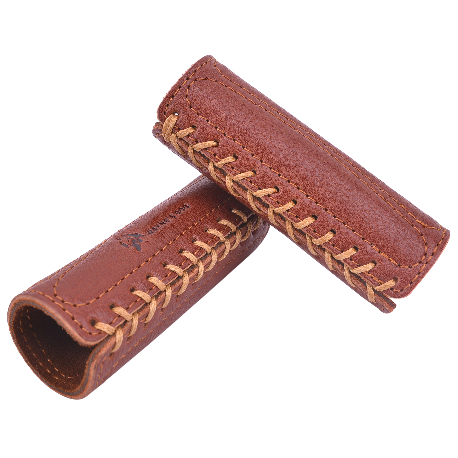Genuine Cowhide Leather Motorcycle Handlebar Grips Handlebar Cover in Brown