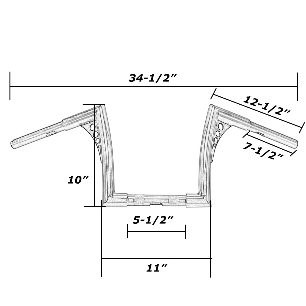 For Harley Softail Dyna Sportster XL 10″ 12″ 14″ 16″ Rise Ape Hanger Handlebar