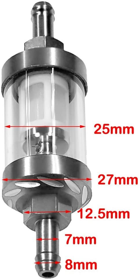 Universal Reusable Washable 5/16″ 8mm Inline Metal Gas Fuel Filter Motorcycle