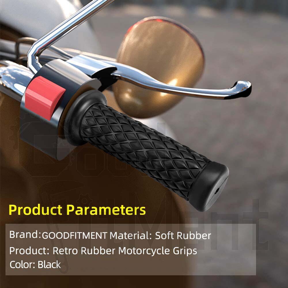 Motorcycle 7/8″ Hand Grips Handlebar Gel Rubber For Honda Suzuki Yamaha Kawasaki