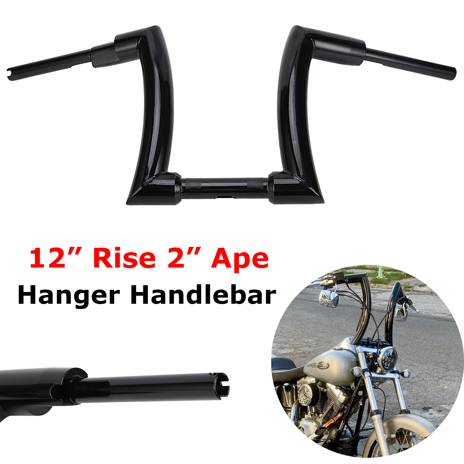 12″ 14″ 16″ Rise Ape Hangers HandleBars For Harley Touring Sportster XL 48 72