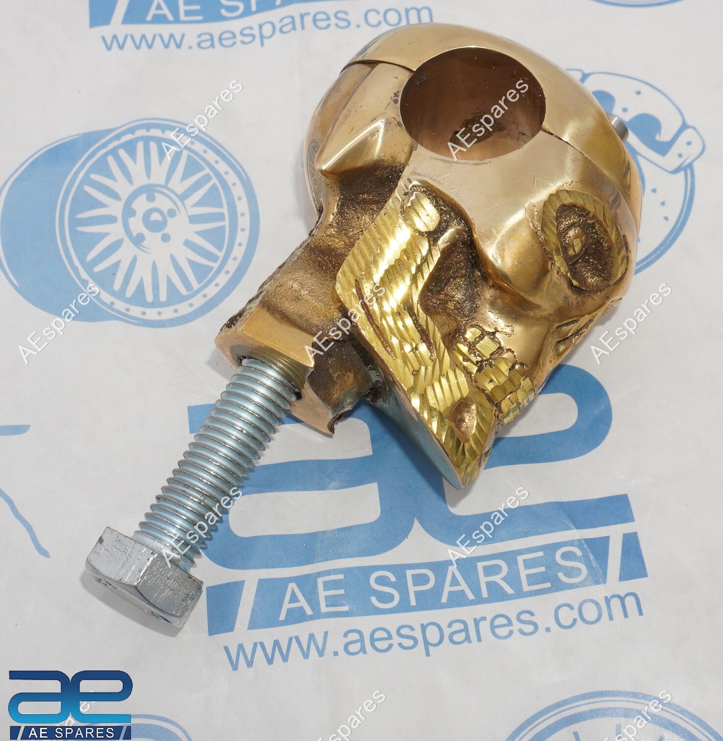 Skull Custom Brass Old School 1″ Handlebar Risers for Harley Bobber Chopper New