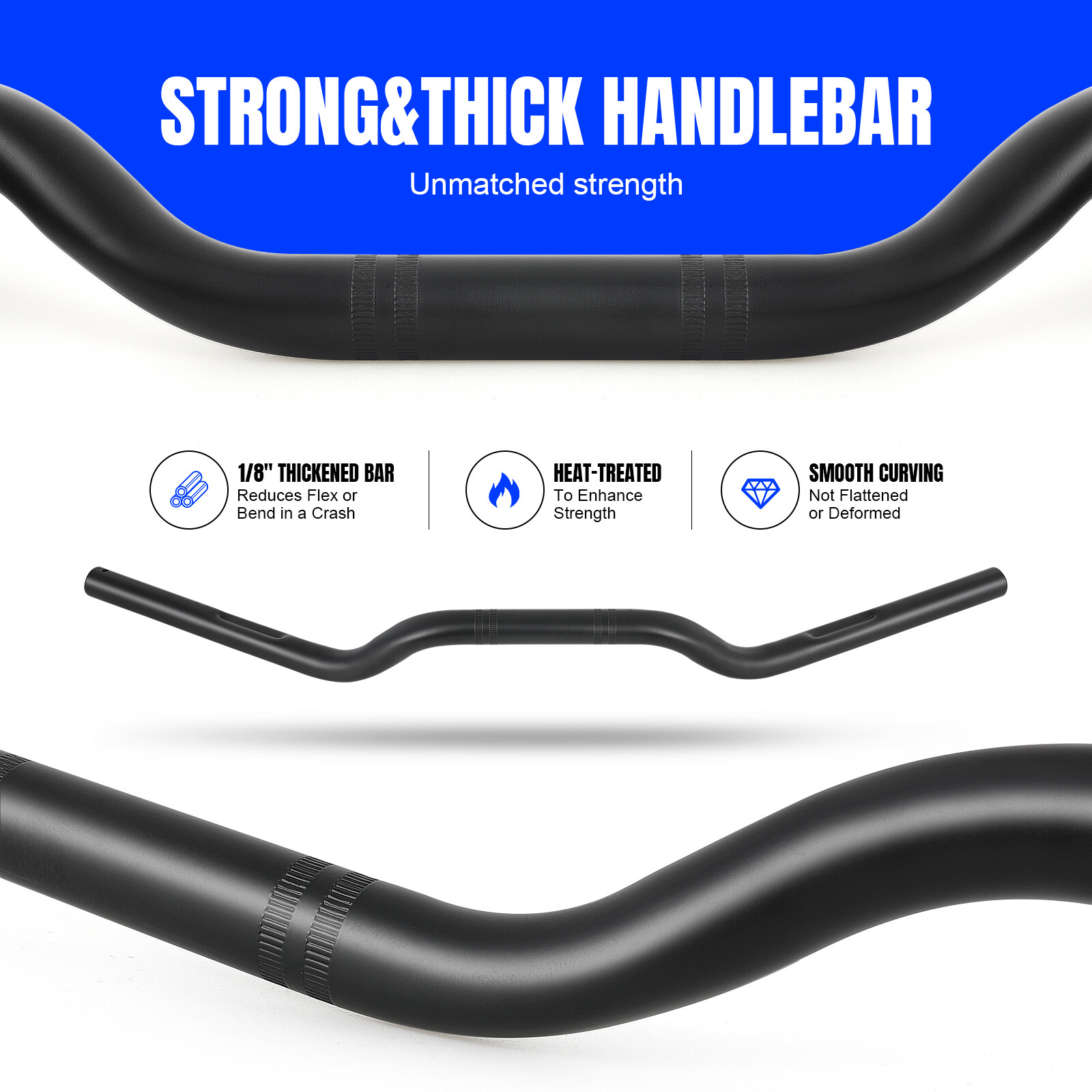 1″ 25mm High Drag Handlebar Matte Black For Honda Rebel 1100 250 300 450 500