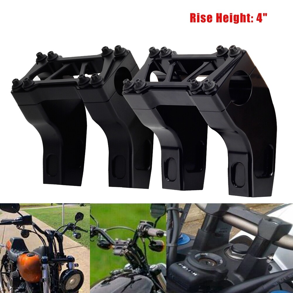 1-1/2″ Tapered Fat Bars Top Clamp Pullback Handlebar Risers 4″ For Harley 2018+