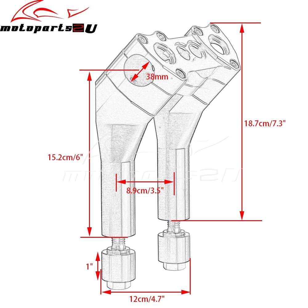 6″ Handlebar Risers Handle Bar Mount For 1-1/2″ Bars Harley Dyna Softail FXR XL