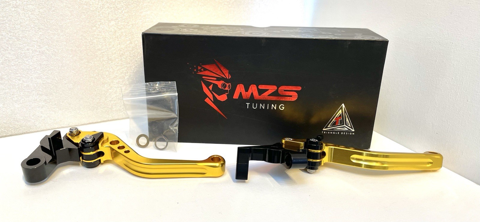 **MZS short Set,adjustable CNC Billet 6061-T6 Aluminum,GOLD,Brake &Clutch Levers