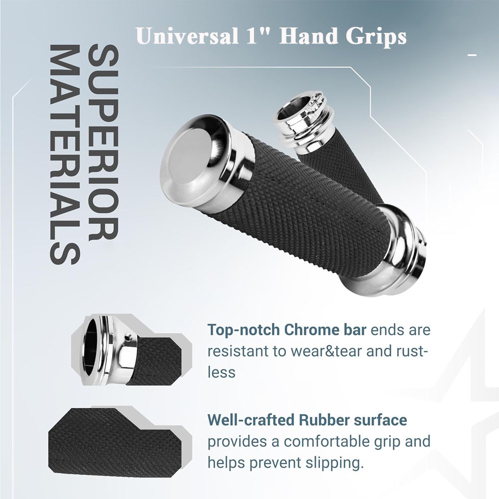 1″ Motorbike Handlebar Hand Grips None-Slip Fit For Harley Honda Suzuki Kawasaki